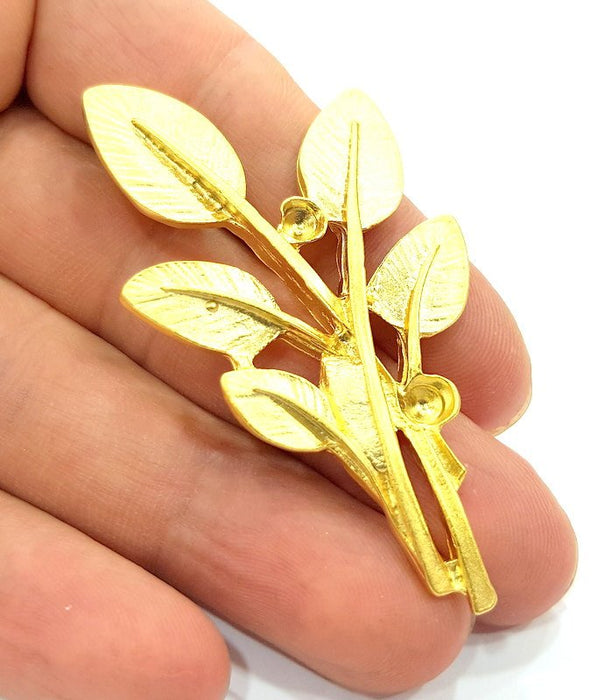 Leafy branch Pendant Gold Plated Pendants (67x38mm)  G6290