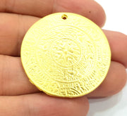 Gold Plated Medallion Pendants (40mm)  G6601