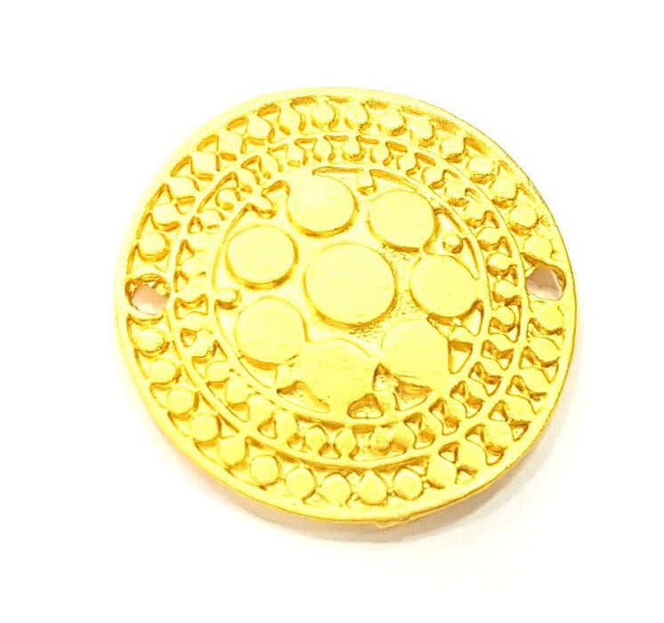 2 Gold Plated Connector Pendants (27mm) 2 Pcs  G6294