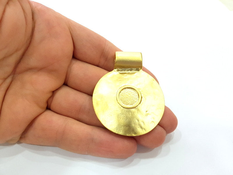 Gold Plated Medallion Pendant , Pendant Blank (56x45mm)  G6295