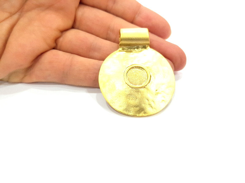 Gold Plated Medallion Pendant , Pendant Blank (56x45mm)  G6295