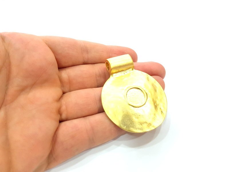 Gold Plated Medallion Pendant , Pendant Blank (56x45mm)  G6295