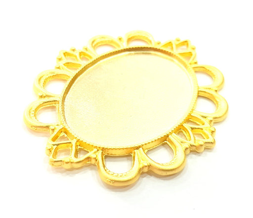 Gold Plated Medallion Pendant , Pendant Blank (57x49mm)  G6302