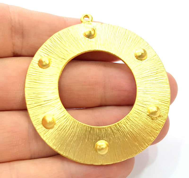 Gold Pendant Tribal Pendant Gold Plated Medallion Pendants (54mm)  G6304