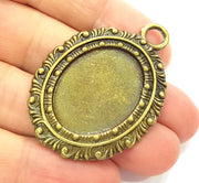 2 Pcs Antique Bronze  Pendant Blank (30x22mm blank)  G6308