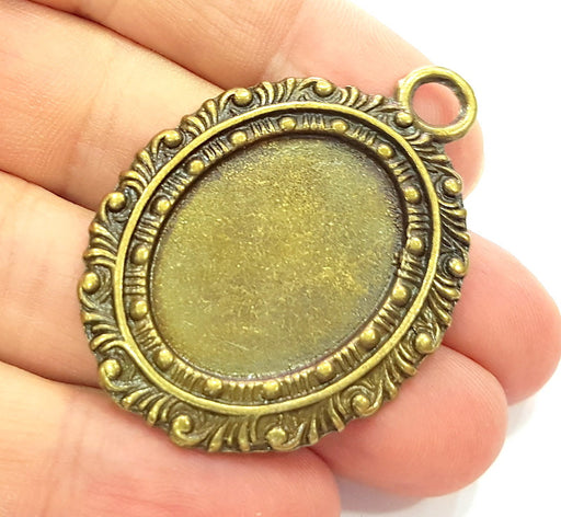 2 Pcs Antique Bronze  Pendant Blank (30x22mm blank)  G6308