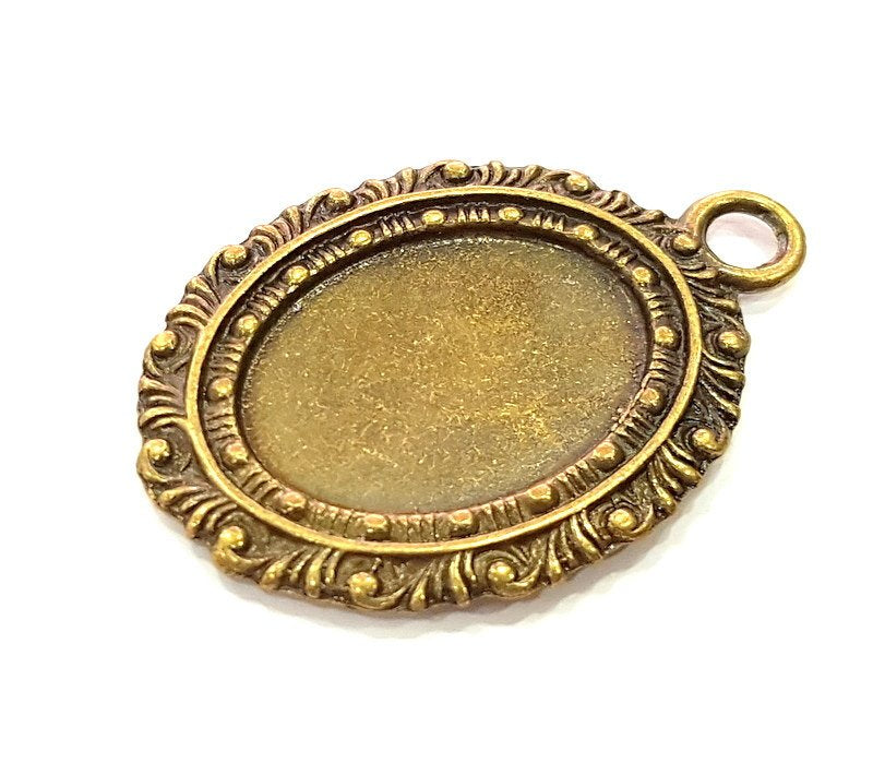 2 Pcs Antique Bronze  Pendant Blank (30x22mm blank)  G6308