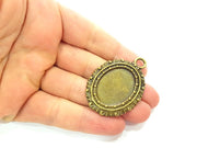 2 Pcs Antique Bronze  Pendant Blank (30x22mm blank)  G6308