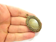 2 Pcs Antique Bronze  Pendant Blank (30x22mm blank)  G6308