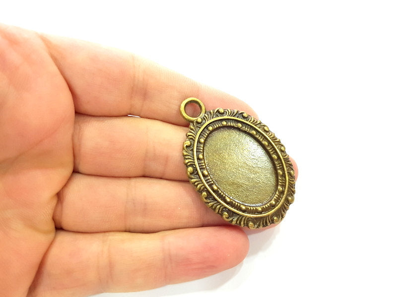 2 Pcs Antique Bronze  Pendant Blank (30x22mm blank)  G6308
