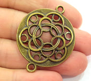 2 Pcs Antique Bronze Medallion Pendant (35mm) G6311