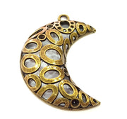 2 Pcs Antique Bronze Moon Pendant  (68x27mm) G7071