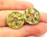 8 Antique Bronze Disc Findings  (20mm) G6316