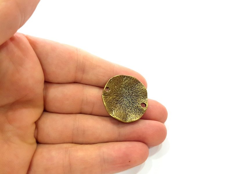2 Antique Bronze Round Findings Pendant  (30mm) G6319