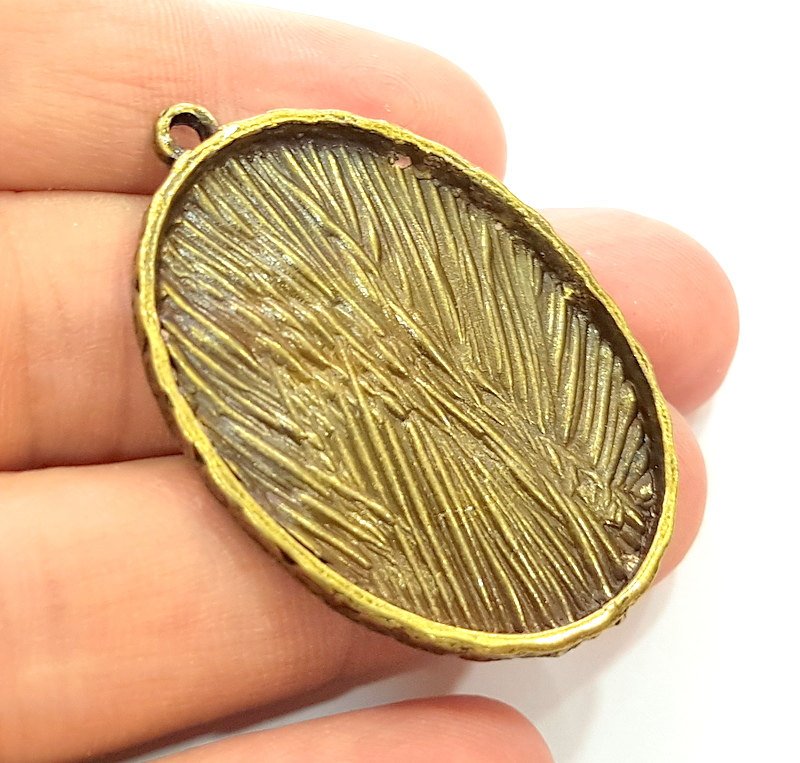 2 Antique Bronze  Pendant Blank Findings (40x30mm blank)  G6320