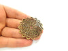 Antique Bronze Filigree Pendant  (50mm) G8940