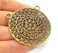 Antique Bronze Pendant  Filigree (50mm) G16301