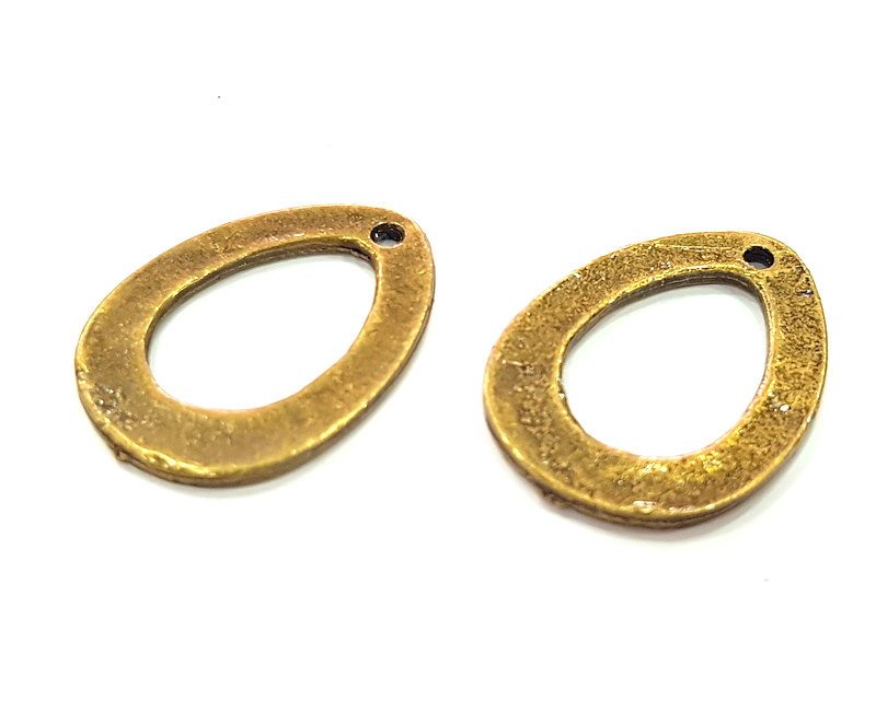 4 Drop Charms Antique Bronze (29x22mm) G14115