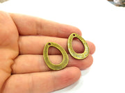 4 Drop Charms Antique Bronze (29x22mm) G14115