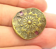 4 Antique Bronze Connector Charms  (28x22mm) G6327