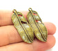 4 Feather Pendant Antique Bronze Tone (40x15mm) G6328