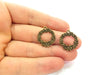 10 Flower Charms Antique Bronze Tone (22x20mm) G6329