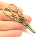 2 Scissors Pendant Antique Bronze Tone (72x29mm) G13604