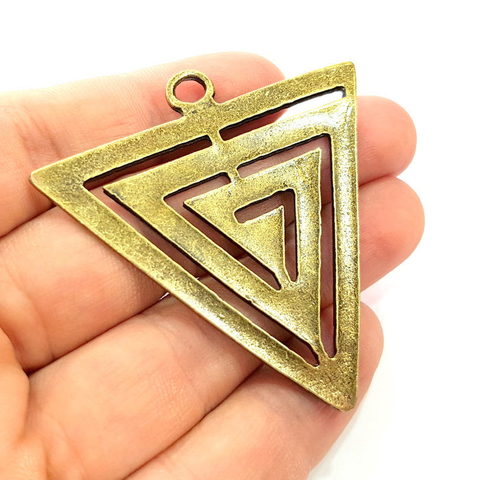 Triangle Pendant Antique Bronze Tone (60mm) G6347