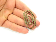 2 Antique Bronze Pendant Medallion Pendant  (50x30mm) G6353