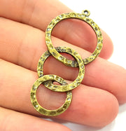 2 Antique Bronze Pendant Tribal Pendant  Medallion Pendant   (55x26mm) G6357