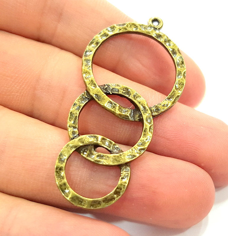 2 Antique Bronze Pendant Tribal Pendant  Medallion Pendant   (55x26mm) G6357