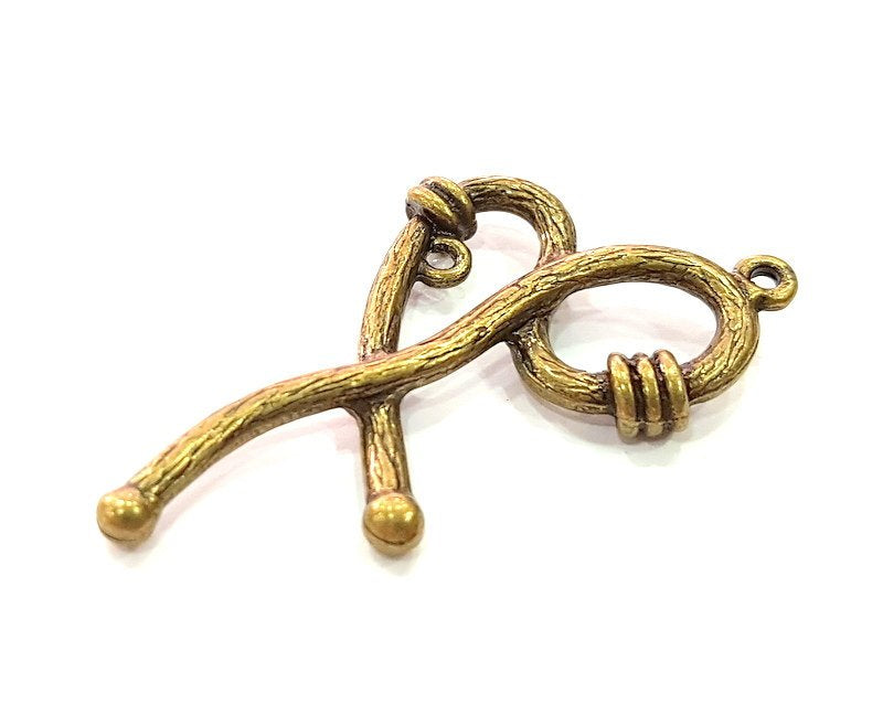 2 Antique Bronze Rope Pendant   (52x28mm) G6362