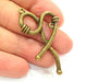 2 Antique Bronze Rope Pendant   (52x28mm) G6362