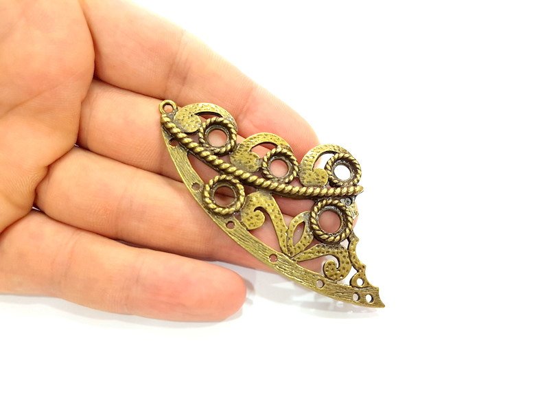 Antique Bronze Connector Pendant   (80x40mm) G6372
