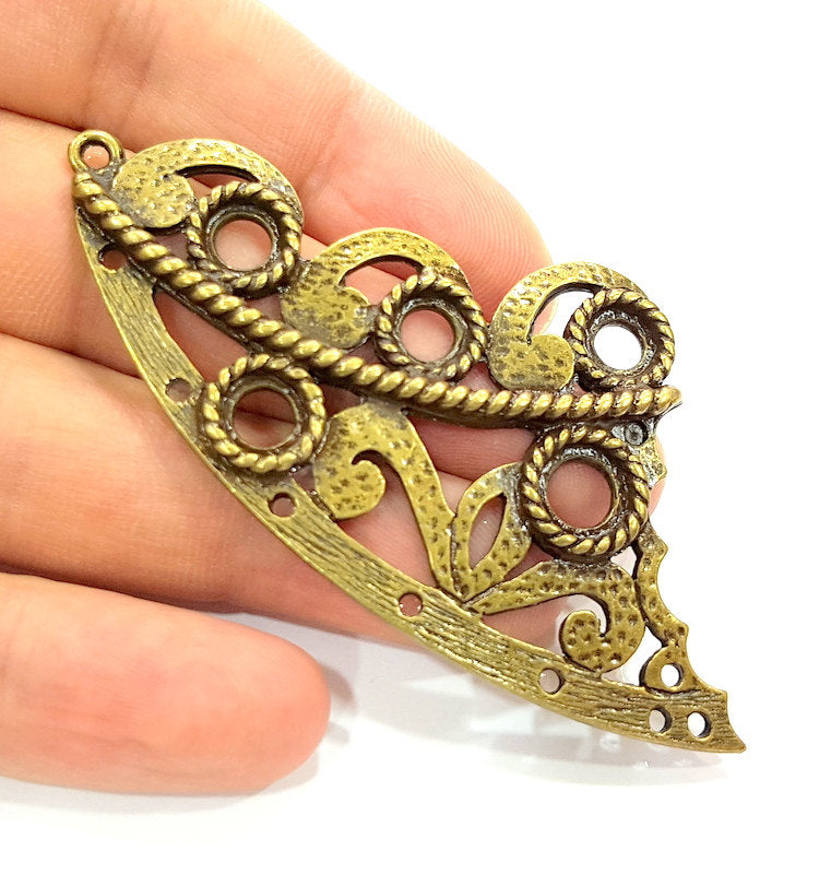 Antique Bronze Connector Pendant   (80x40mm) G6372