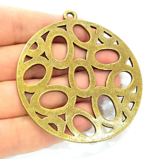 Antique Bronze  Medallion Pendant Tribal Pendant   (70mm) G6983