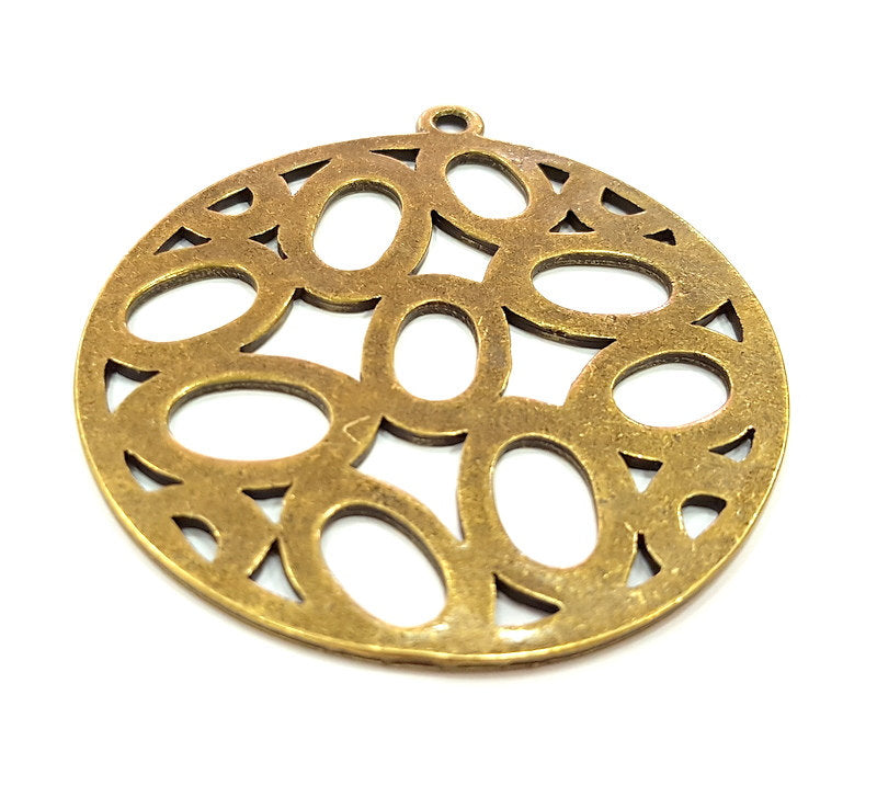 Antique Bronze  Medallion Pendant Tribal Pendant   (70mm) G6983