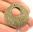 2 Tribal Pendant Ethnic Pendant Antique Bronze  Medallion Pendant   (42mm) G6380