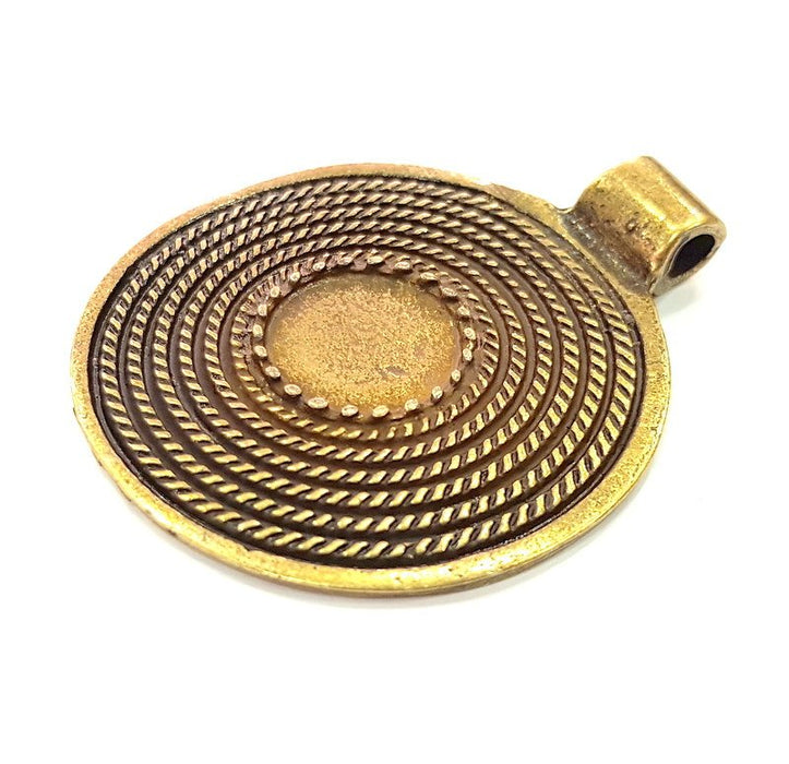 Antique Bronze Pendant  Blank Bezel Settings Base Blank  Tribal Pendant  Necklace Blank Mountings (52mm )  G8801