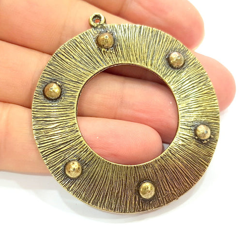 Tribal Pendant Antique Bronze  Medallion Pendant  Ethnic Pendant  (55mm) G6388