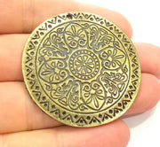 Antique Bronze Tribal Pendant Ethnic Pendant  Medallion Pendant   (46mm) G6389