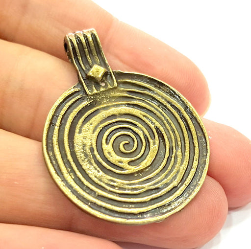 Spiral Pendant Antique Bronze Pendant  (46x32mm) G6392