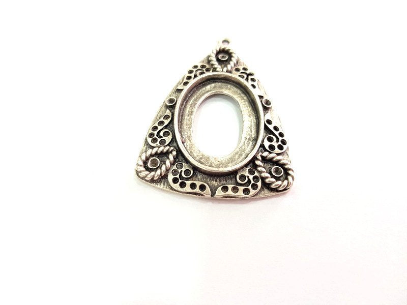 Silver Pendant Antique Silver Plated Pendant Blank , Mountings  (30x22mm  Blank)  G6090