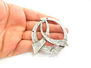 Antique Silver Plated Pendants (70mm) Antique Silver Plated Metal  G6091