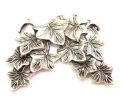 Antique Silver Plated Leaf Pendants (65x60mm) Antique Silver Plated Metal  G8632