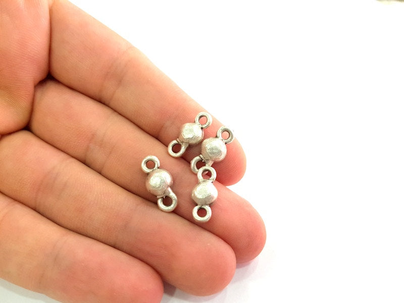 10 Pcs (11x8mm) Antique Silver Plated  Connector  G6100