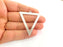 2 Pcs Antique Silver Plated Geometric Triangle Pendants (49x44mm) Antique Silver Plated Metal  G6107