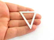2 Pcs Antique Silver Plated Geometric Triangle Pendants (49x44mm) Antique Silver Plated Metal  G6107