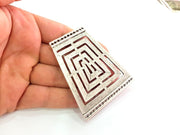 Silver Pendant Antique Silver Plated Pendants (70x60mm) Antique Silver Plated Metal  G6109