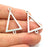 4 Pcs Antique Silver Plated Geometric Triangle Pendants (34x21mm) Antique Silver Plated Metal  G6116